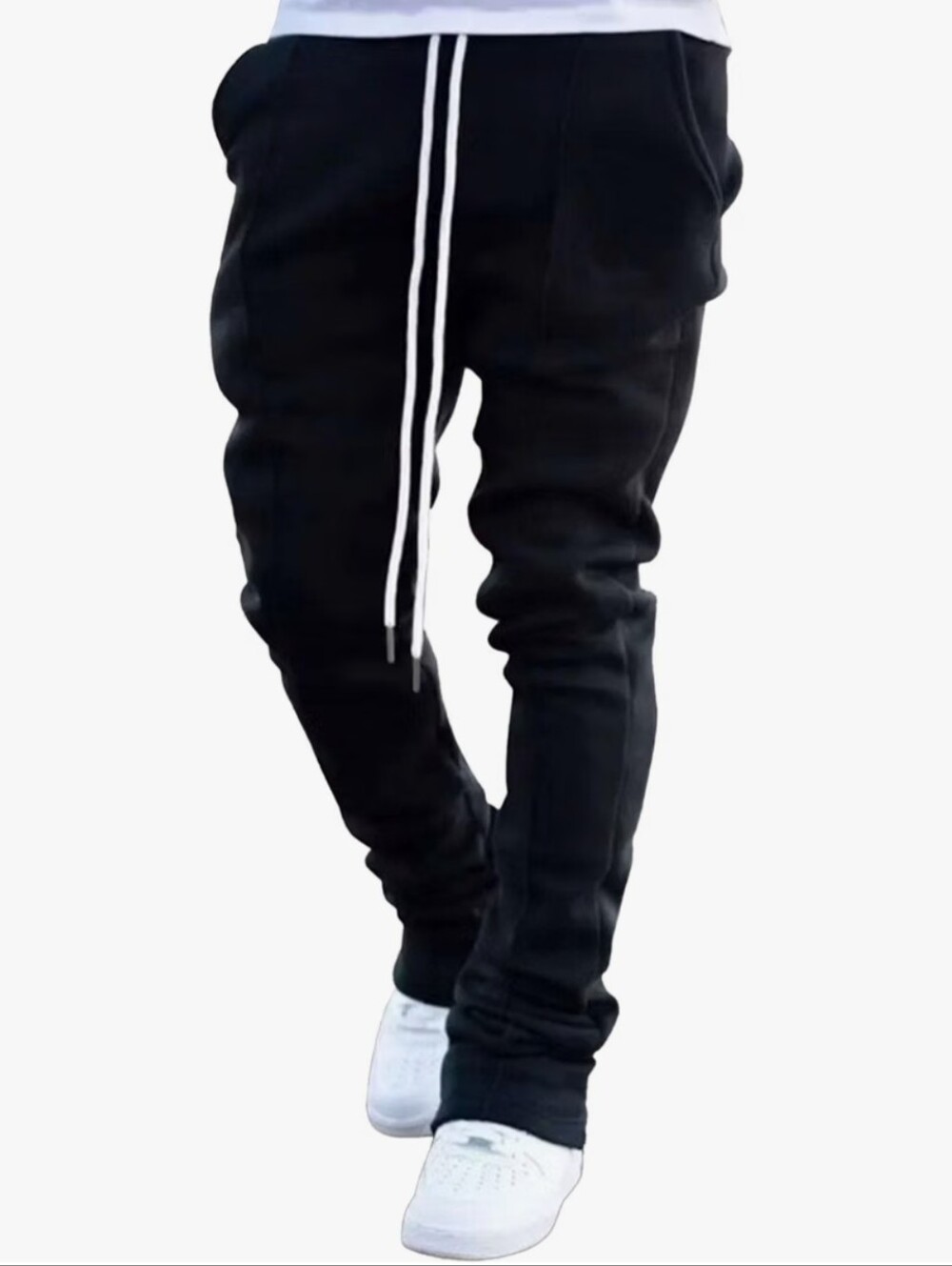 Men Y2K Stacked Flared Sweatpants Athletic Casual Loose Fit Sweatpants